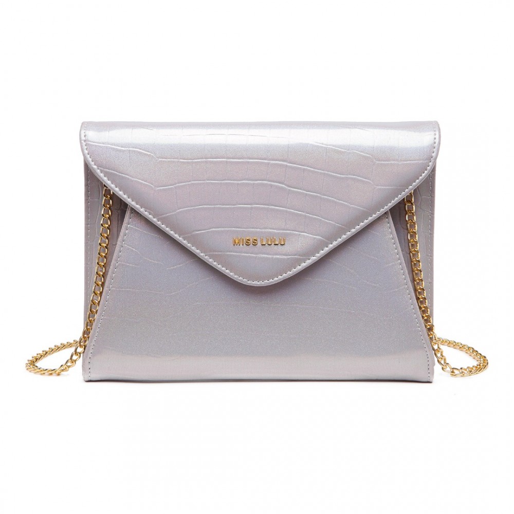 E-shop Miss Lulu spoločenská dámska listová kabelka LP2223 - sivá