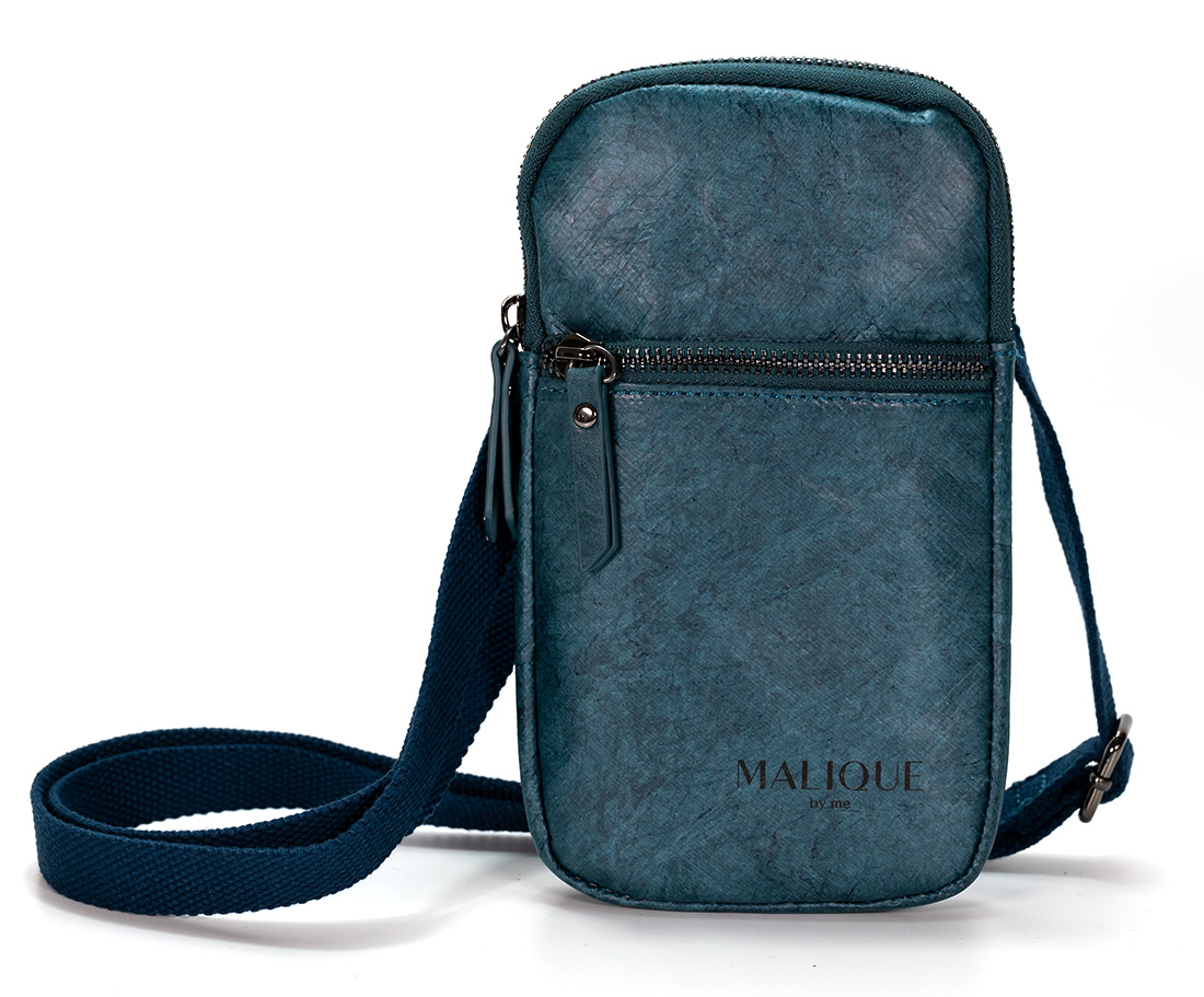 E-shop Malique dámska dizajnová papierová crossbody taška D1091C - modrá oceán- 21 cm