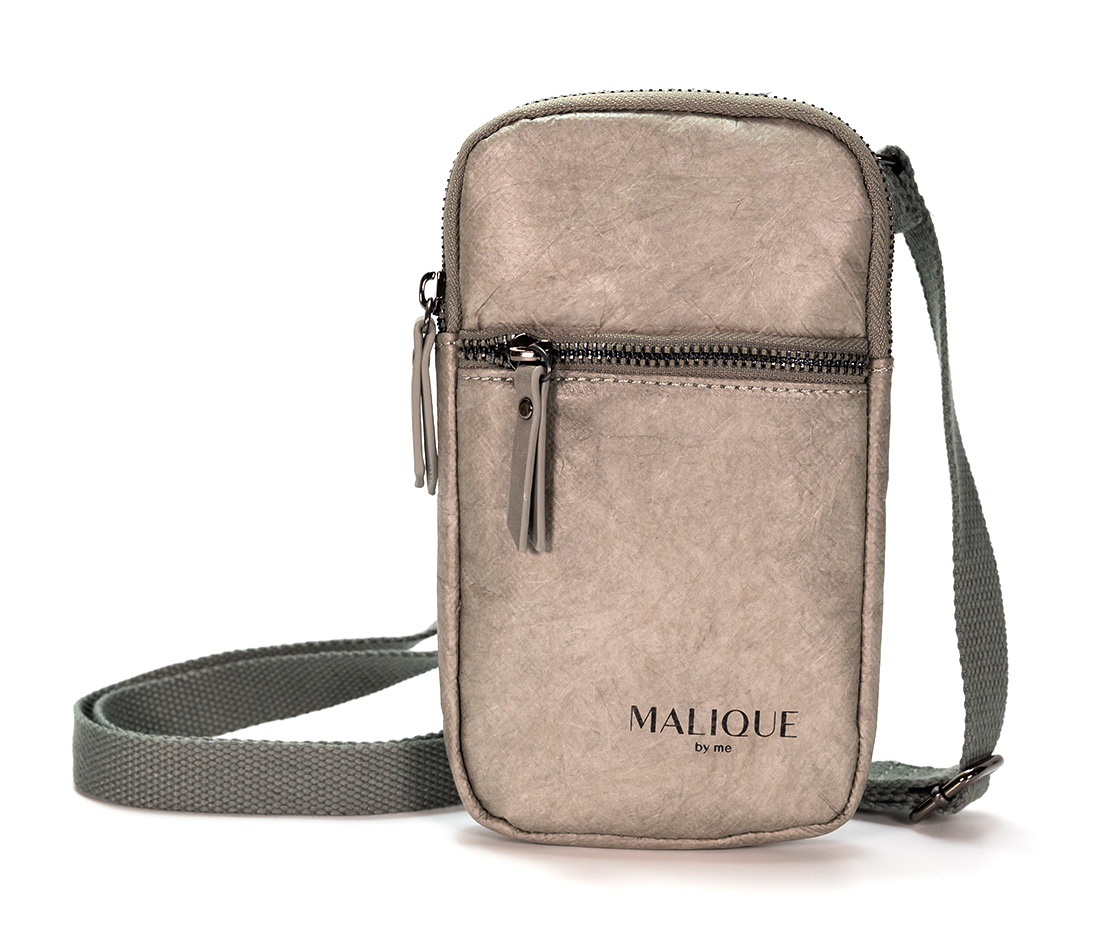 E-shop Malique dámska dizajnová papierová crossbody taška D1091B - sivá - 21 cm