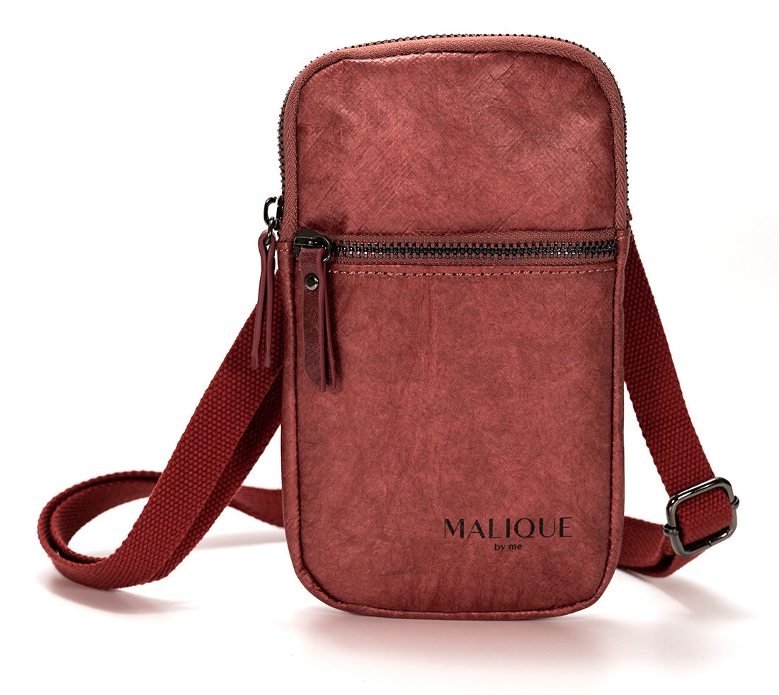 E-shop Malique dámska dizajnová papierová crossbody taška D1091D - orientálna červená - 21 cm