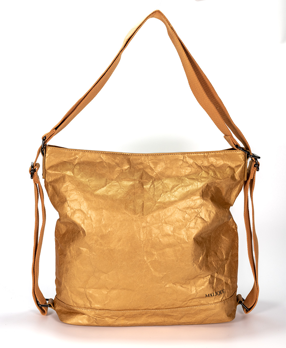 E-shop Malique dámska dizajnová papierová taška a batoh v jednom D1115 - zlato žltá - 19L