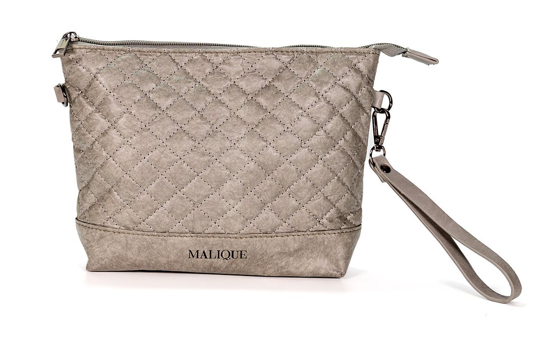 E-shop Malique dámska dizajnová papierová kozmetická taštička / kabelka D1030 - sivá - 2L