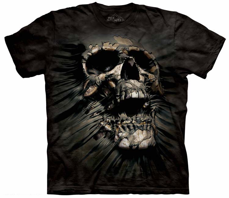 E-shop Pánske batikované tričko The Mountain - Breakthrough Skull- čierne