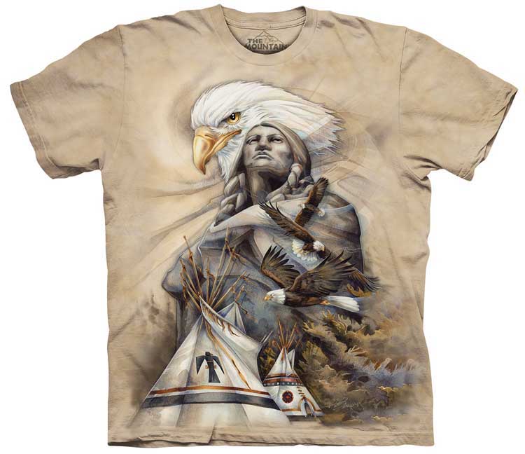 E-shop Pánske batikované tričko The Mountain - Eternal Spirit - béžové