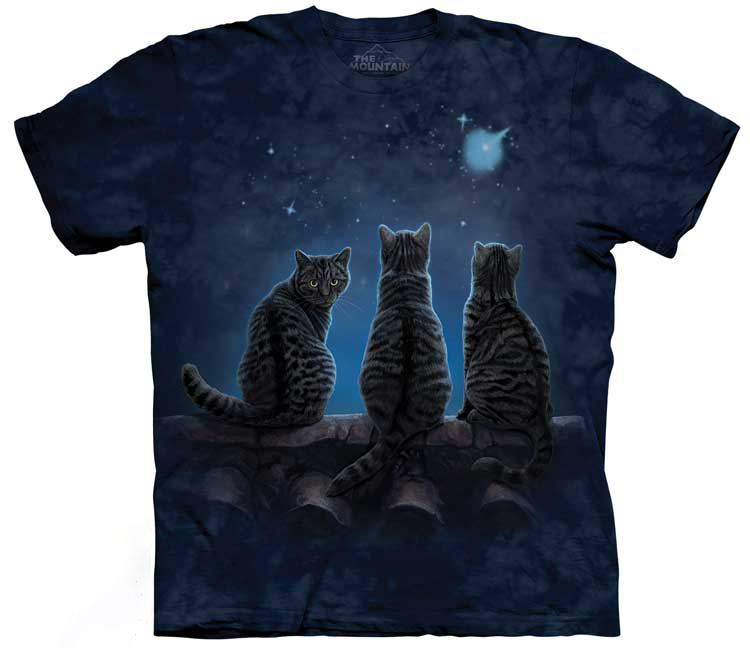 E-shop Pánske batikované tričko The Mountain - Chceme za hviezdami- modré