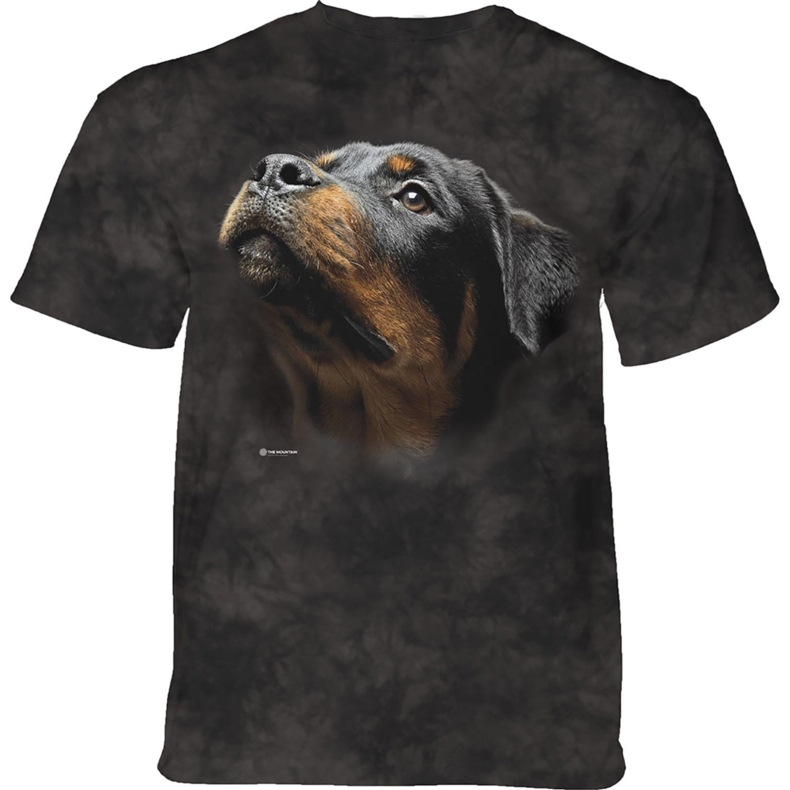 E-shop Pánske batikované tričko The Mountain - Rottweiler anjelská tvár- čierne