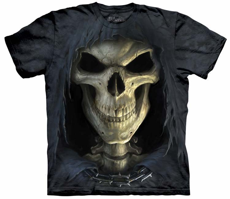 E-shop Pánske batikované tričko The Mountain - Tvár smrti - čierne