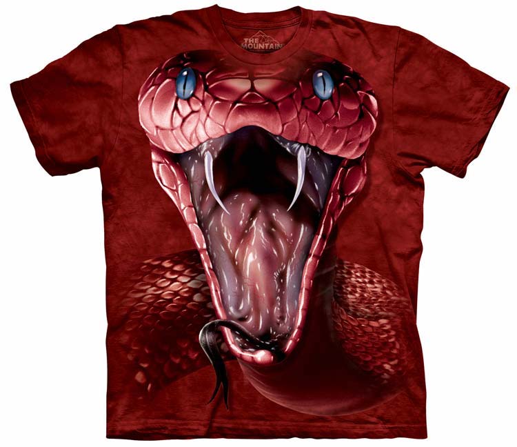 E-shop Pánske batikované tričko The Mountain - Červená mamba- červená