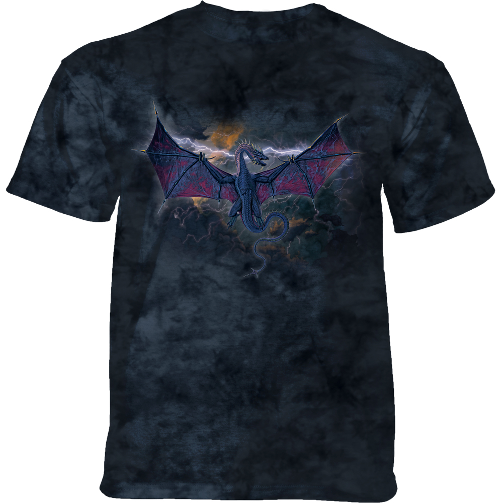 E-shop Pánske batikované tričko The Mountain - Thunder Dragon- čierne