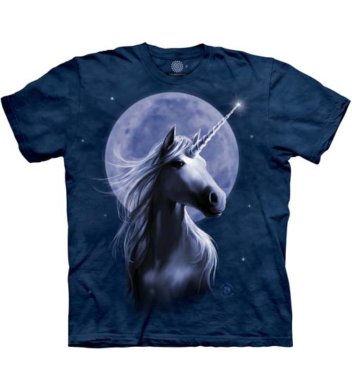 E-shop Pánske batikované tričko The Mountain - Jednorožec starlight -modré