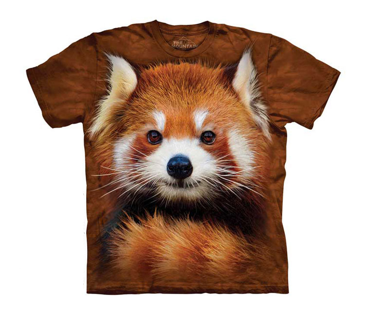 E-shop Detské batikované tričko The Mountain Červená panda - hnedé