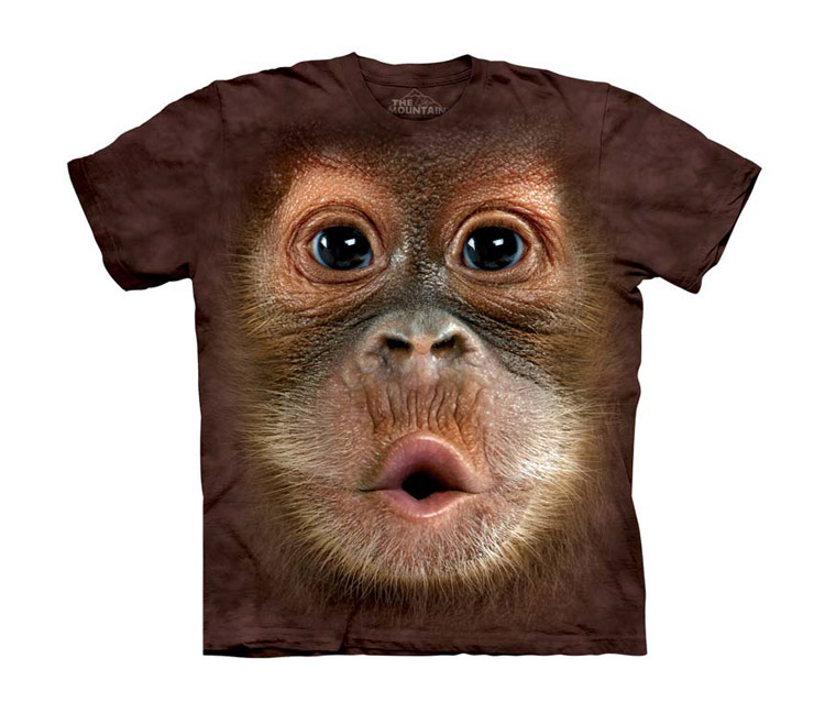 E-shop Detské batikované tričko The Mountain Orangutan - hnedé