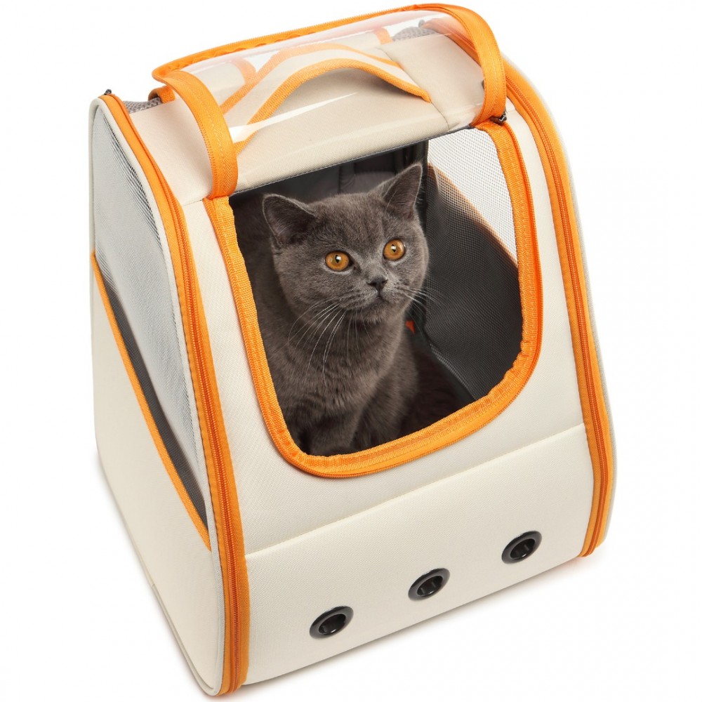 E-shop KONO cestovný batoh na domáce zvieratko 32L - oranžovo béžový