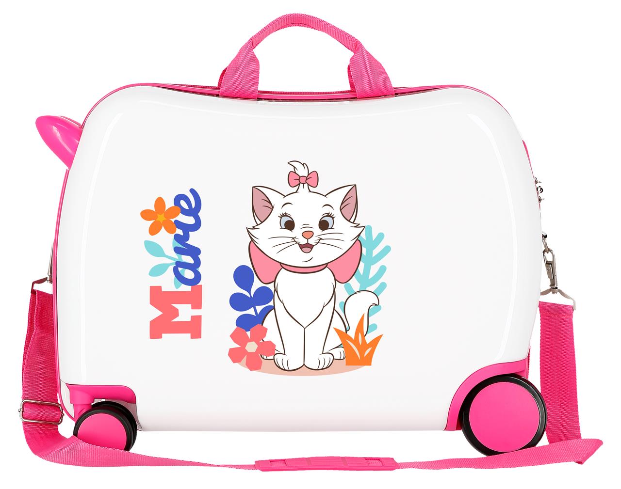 E-shop JOUMMABAGS Detský kufor na kolieskach - odrážadlo - Disney Marie - biely - 38L