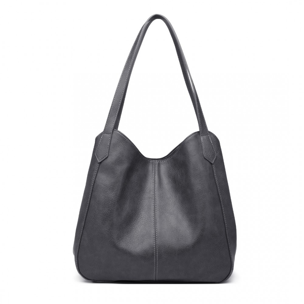 E-shop Miss Lulu dámska kabelka s tromi priehradkami LH2230 - sivá