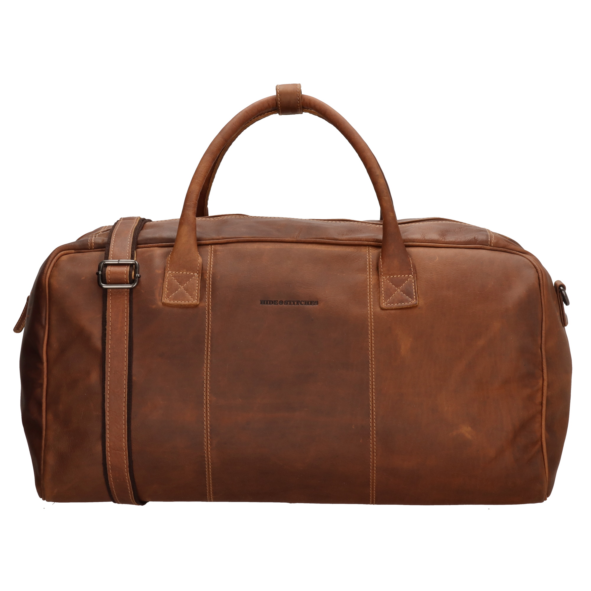 Hide & stitches Japura kožená cestovná taška 36L - koňaková