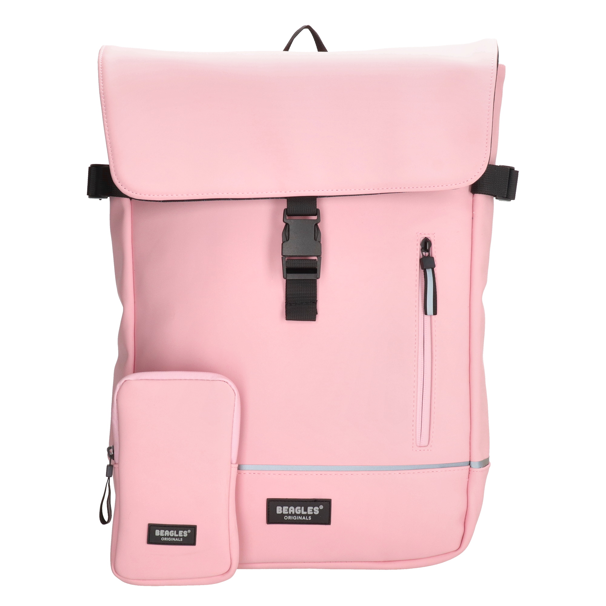 E-shop Beagles Originals unisex vodeodolný batoh s vreckom 15"- 21L - ružový