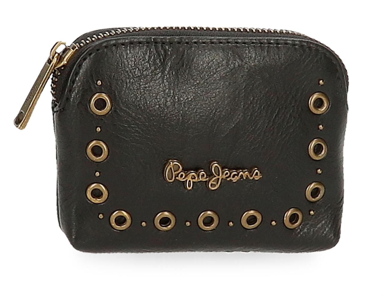 E-shop Pepe Jeans malá dámska peňaženka na zips CAMPER - čierna