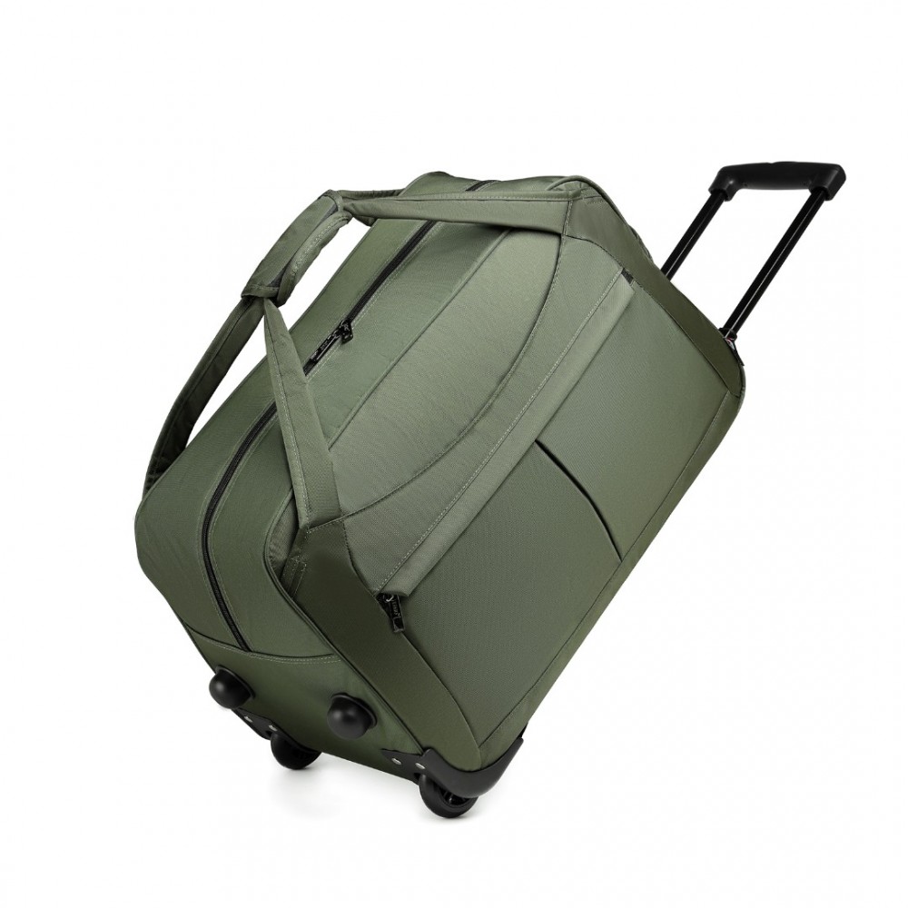 E-shop KONO cestovná taška na kolieskach s výsuvnou rukoväťou - zelená - 55L