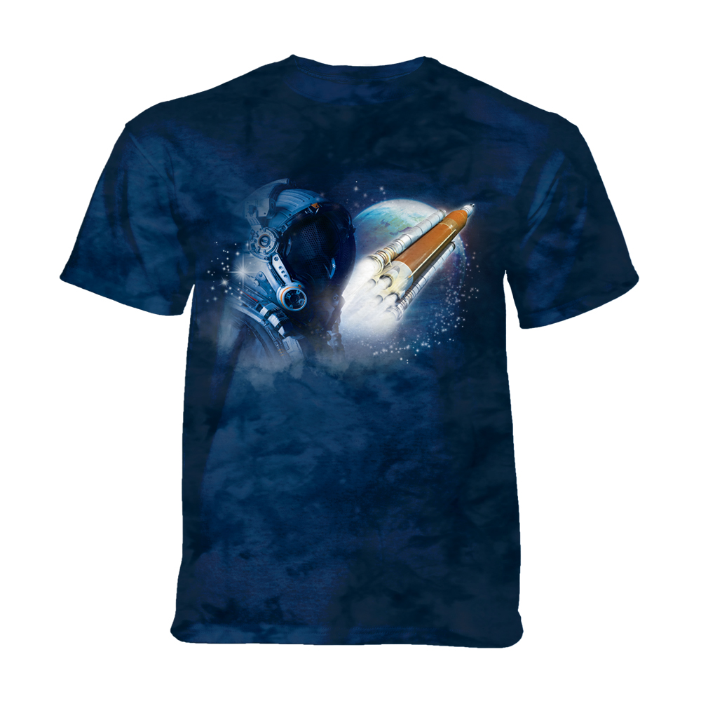 E-shop The Mountain Detské batikované tričko - ARTEMIS ASTRONAUT - vesmír - modrá
