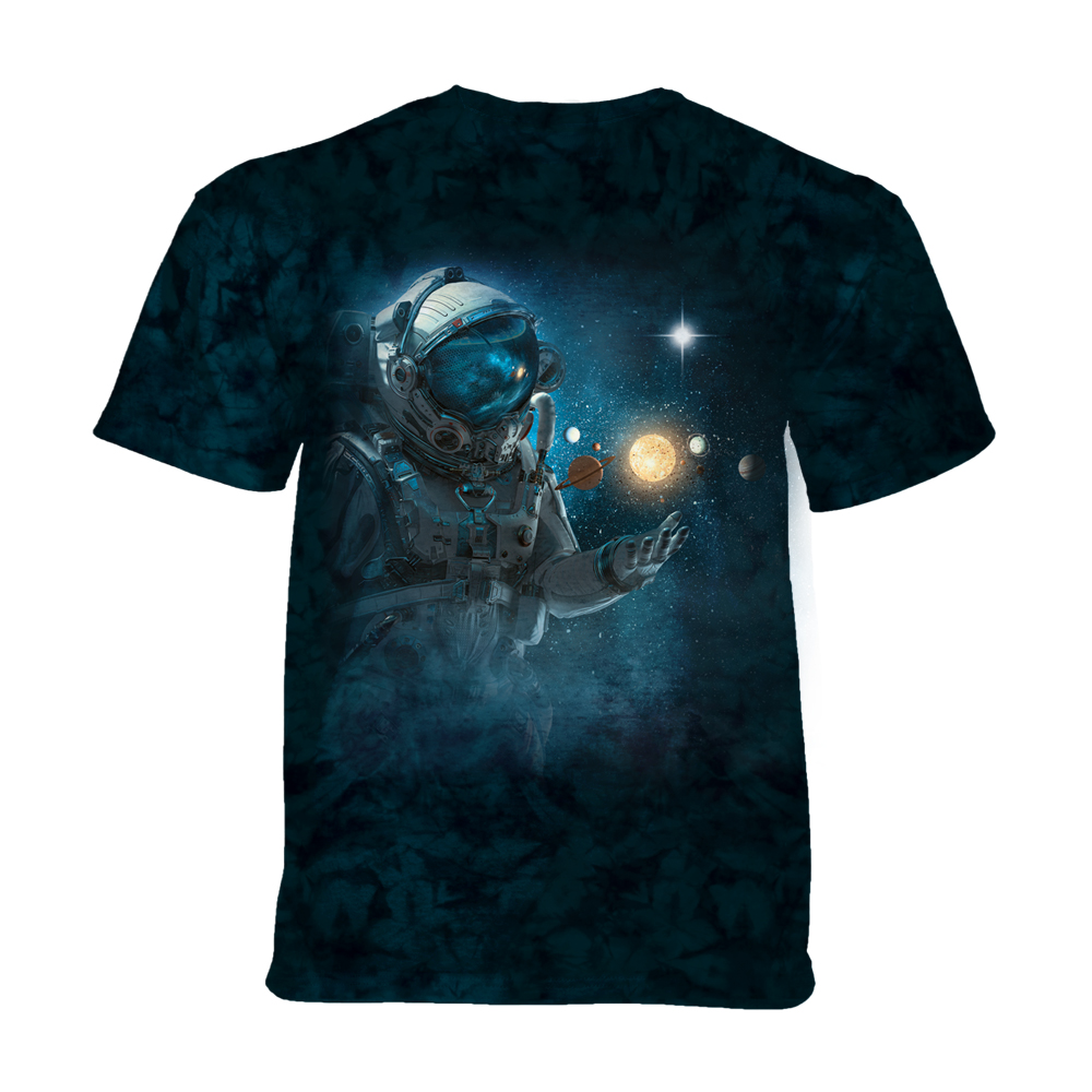 E-shop The Mountain Detské batikované tričko - ASTRONAUT EXPLORER - vesmír - modrá