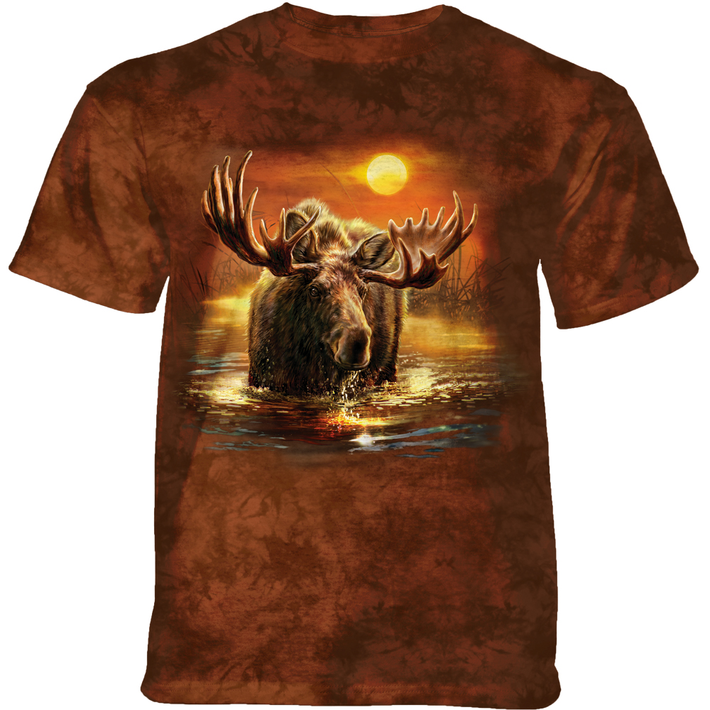 E-shop Pánske batikované tričko The Mountain - MOOSE RIVER - los - hnedá