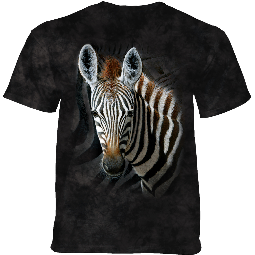 E-shop Pánske batikované tričko The Mountain - STRIPES - zebra - tmavo šedé