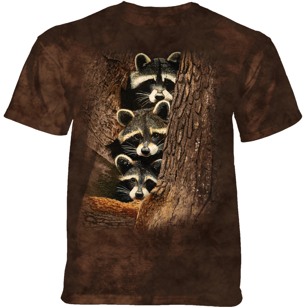 E-shop Pánske batikované tričko The Mountain - THREE RACCOONS - medvedíky čistotné - hnedá