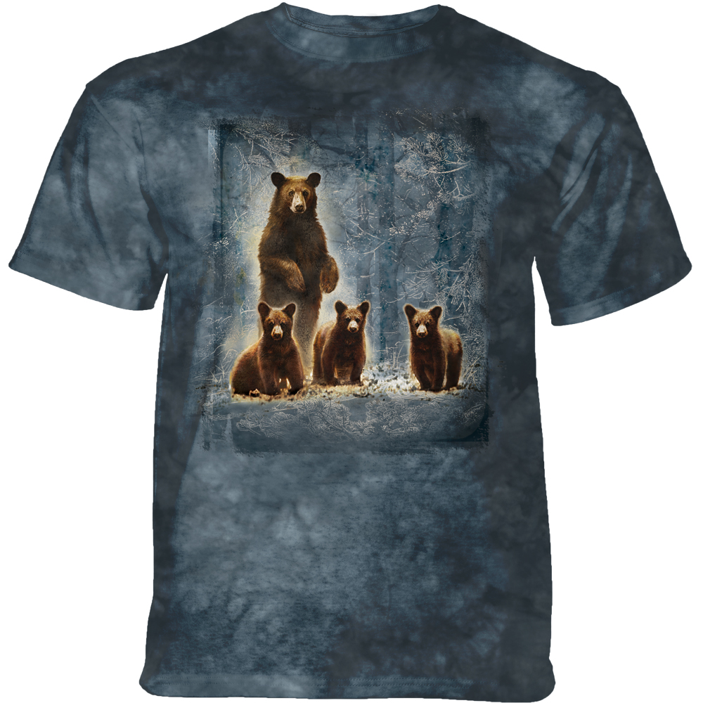 E-shop Pánske batikované tričko The Mountain - VINTAGE BEAR FAMILY PORTRAIT - medvede - modrá