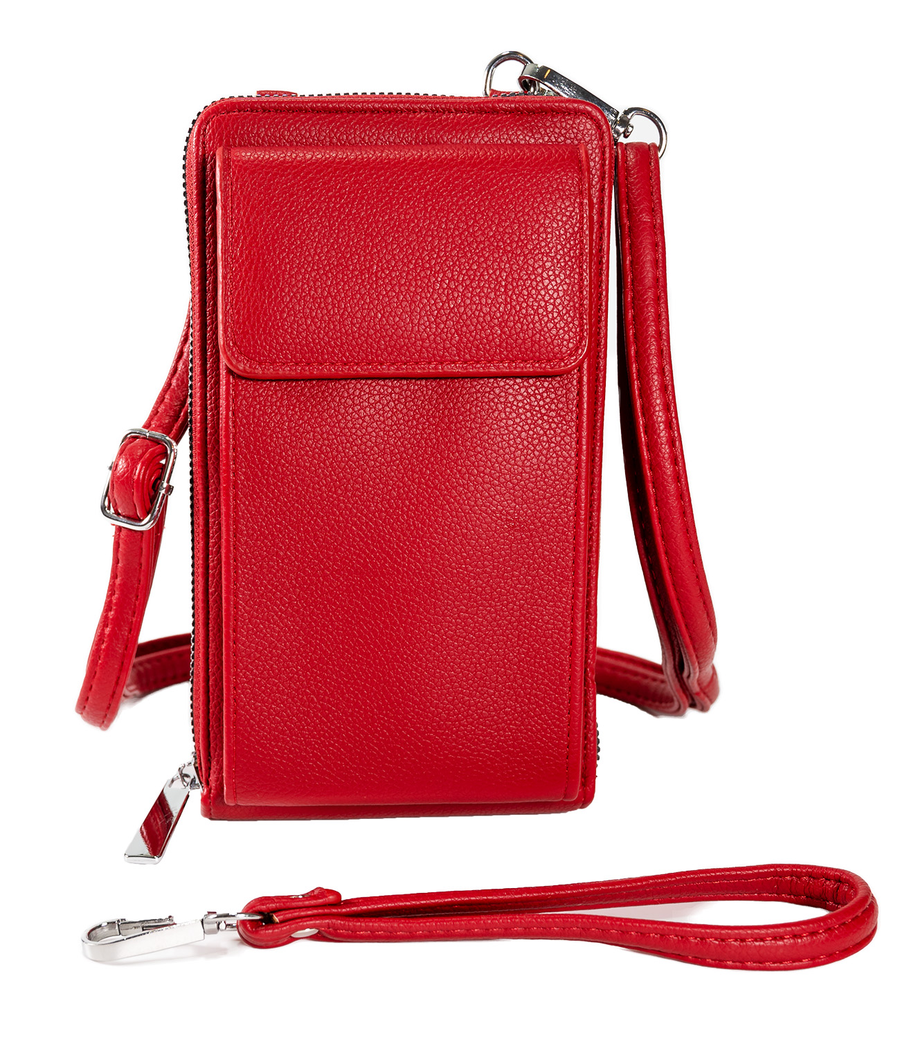 E-shop PAOLO BAGS dámska crossbody taška na mobil - červená