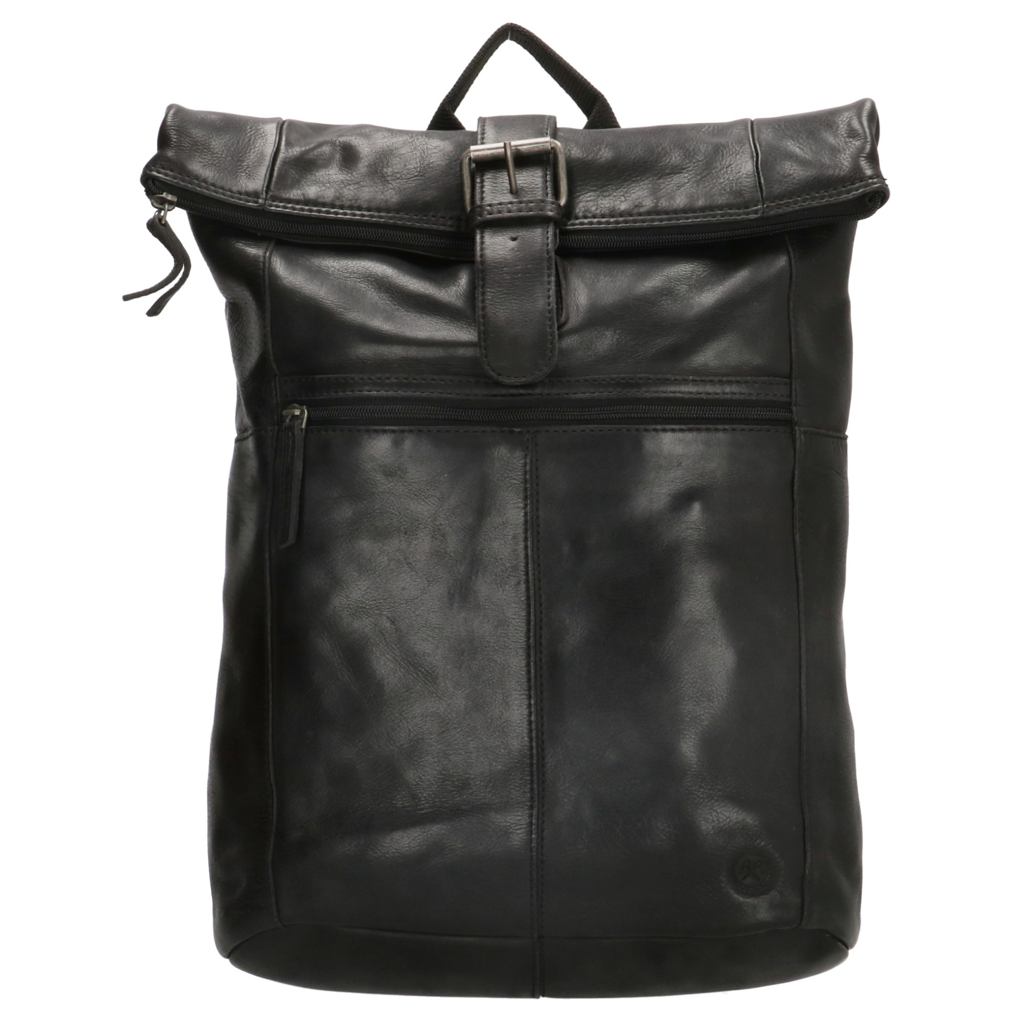 E-shop Old West Paint Rock menší batoh z pravej kože na notebook 13,3" (29,4x16,6 cm) - čierny - 14L