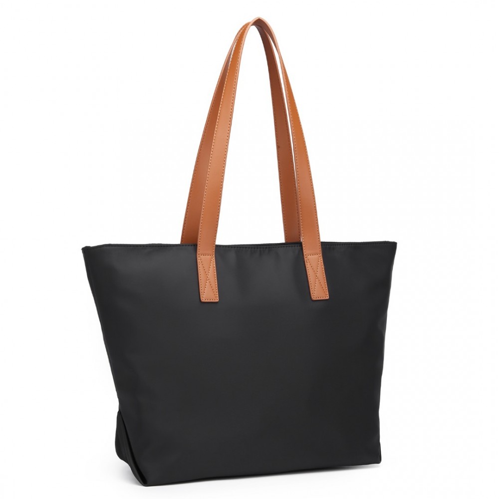 E-shop Miss Lulu vodeodolná casual shopping taška - čierna - 14L