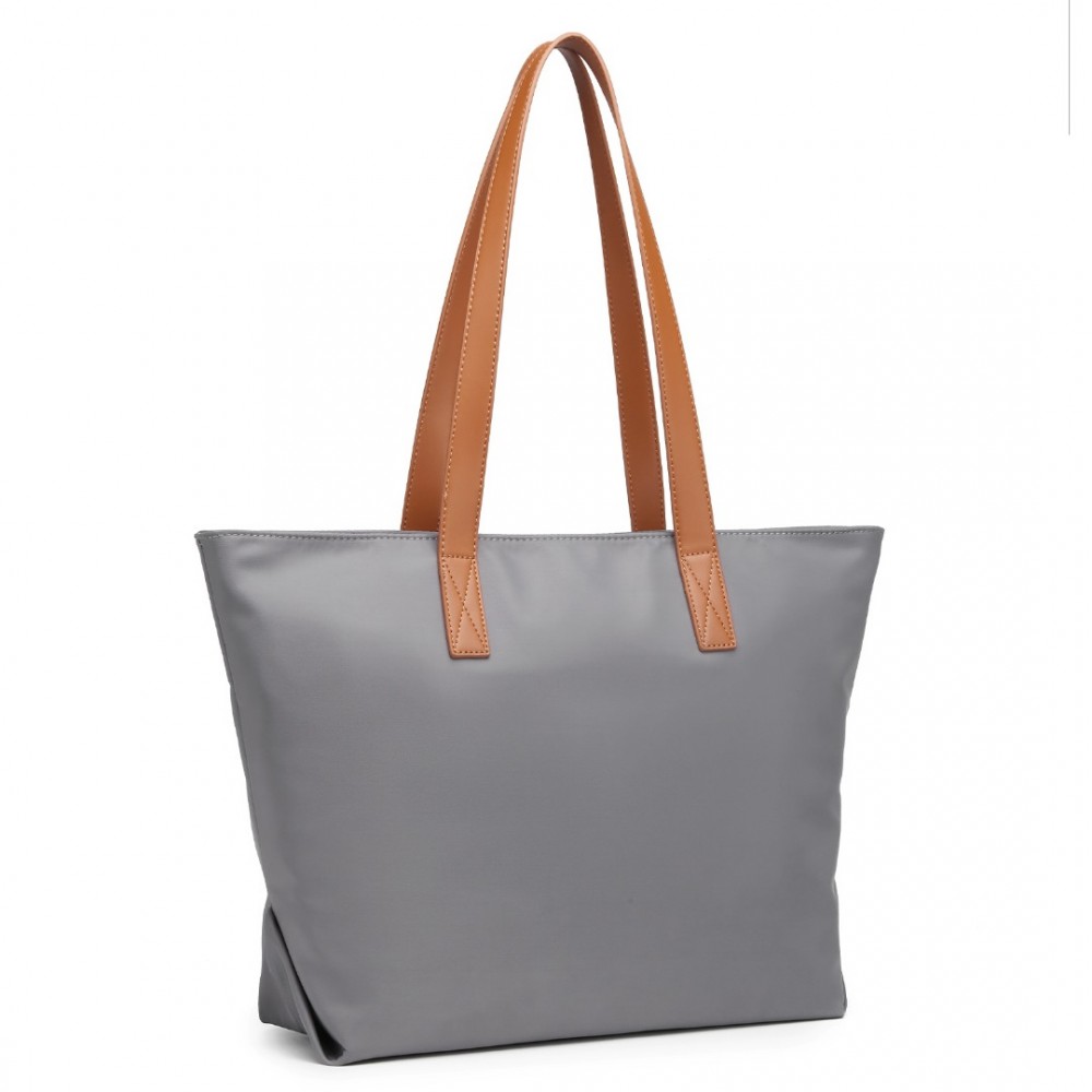 E-shop Miss Lulu vodeodolná casual shopping taška - šedá - 14L