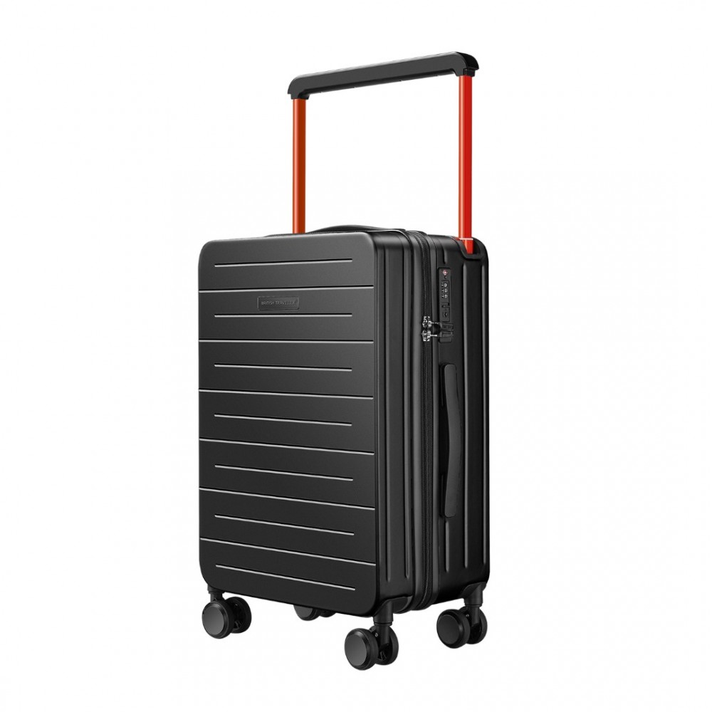 E-shop KONO kabínová batožina British Traveller 50L - polykarbonát - čierna