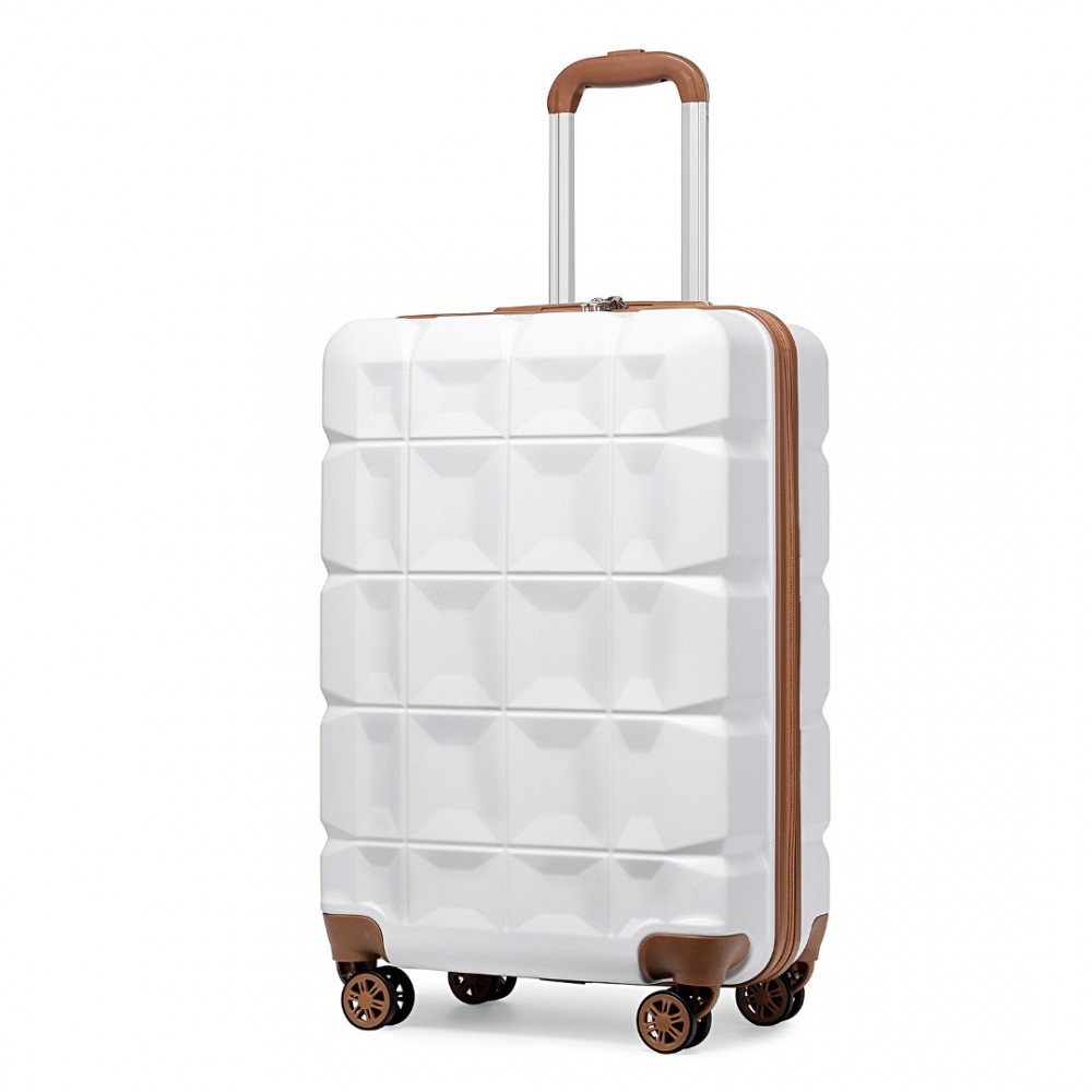 KONO kabínová batožina s TSA zámkom - biela - 39L