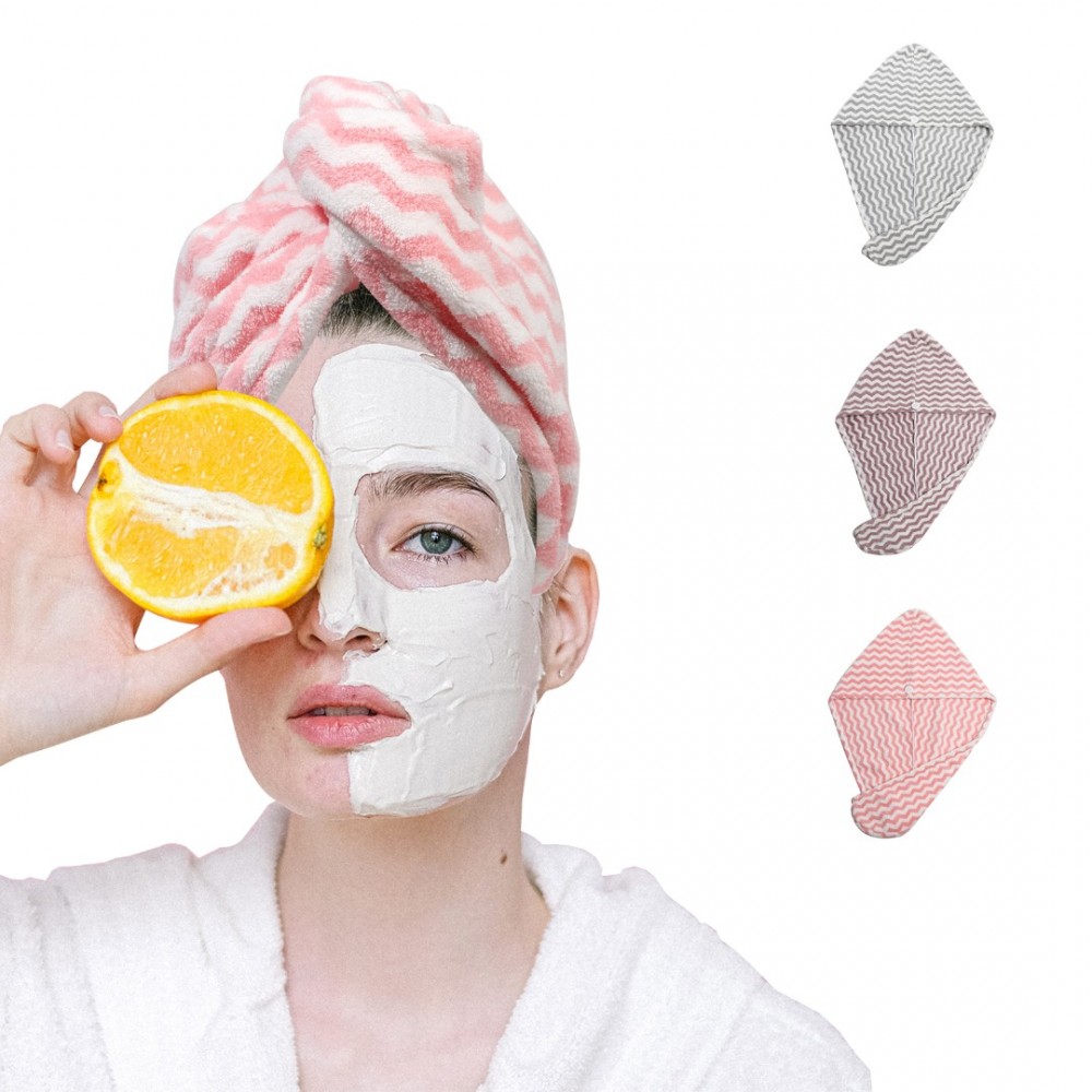 KONO 3 ks turban - uterák na vysušenie vlasov z mikrovlákna - 3 farby - vlnky