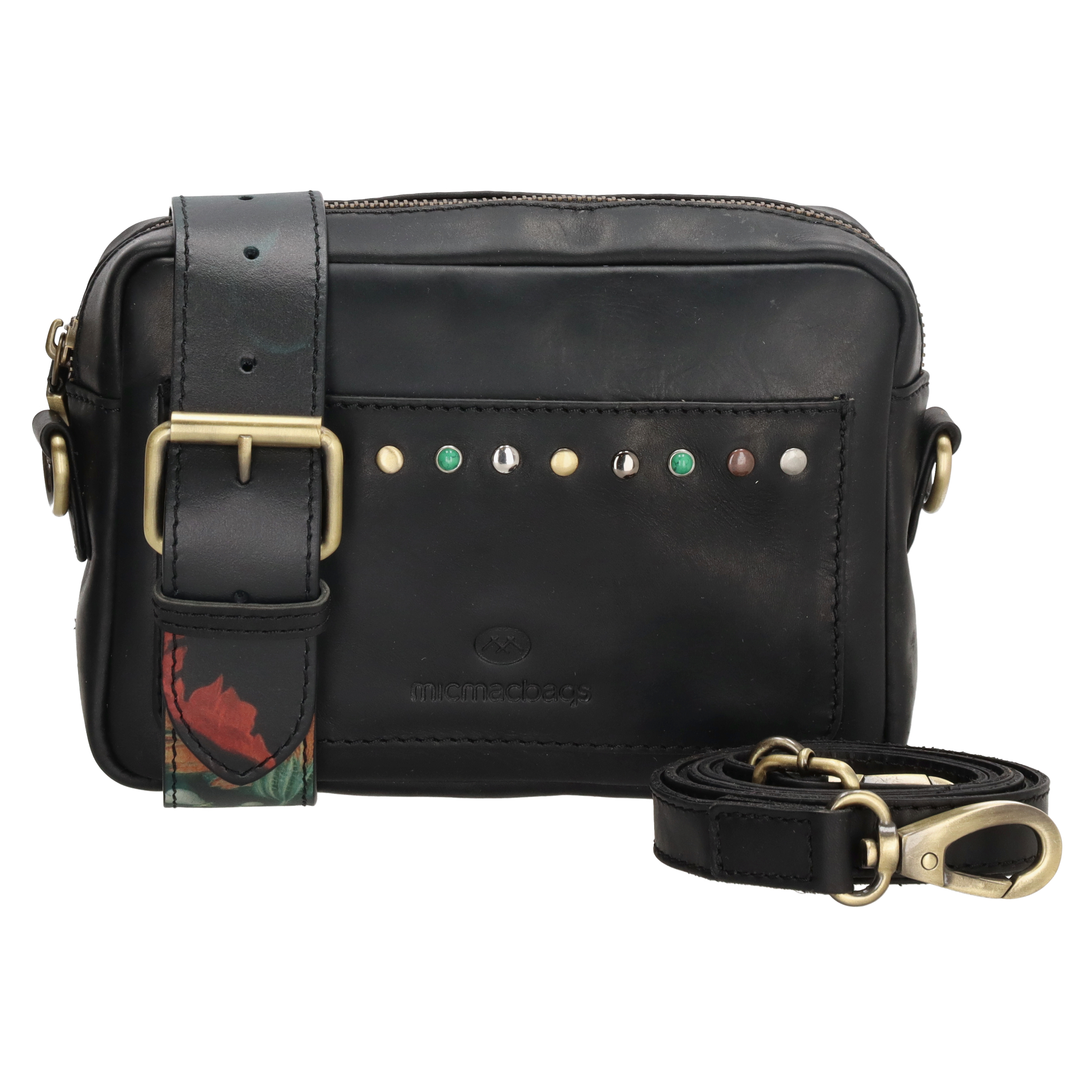 Micmacbags Masterpiece dámska kožená crossbody taška - čierna
