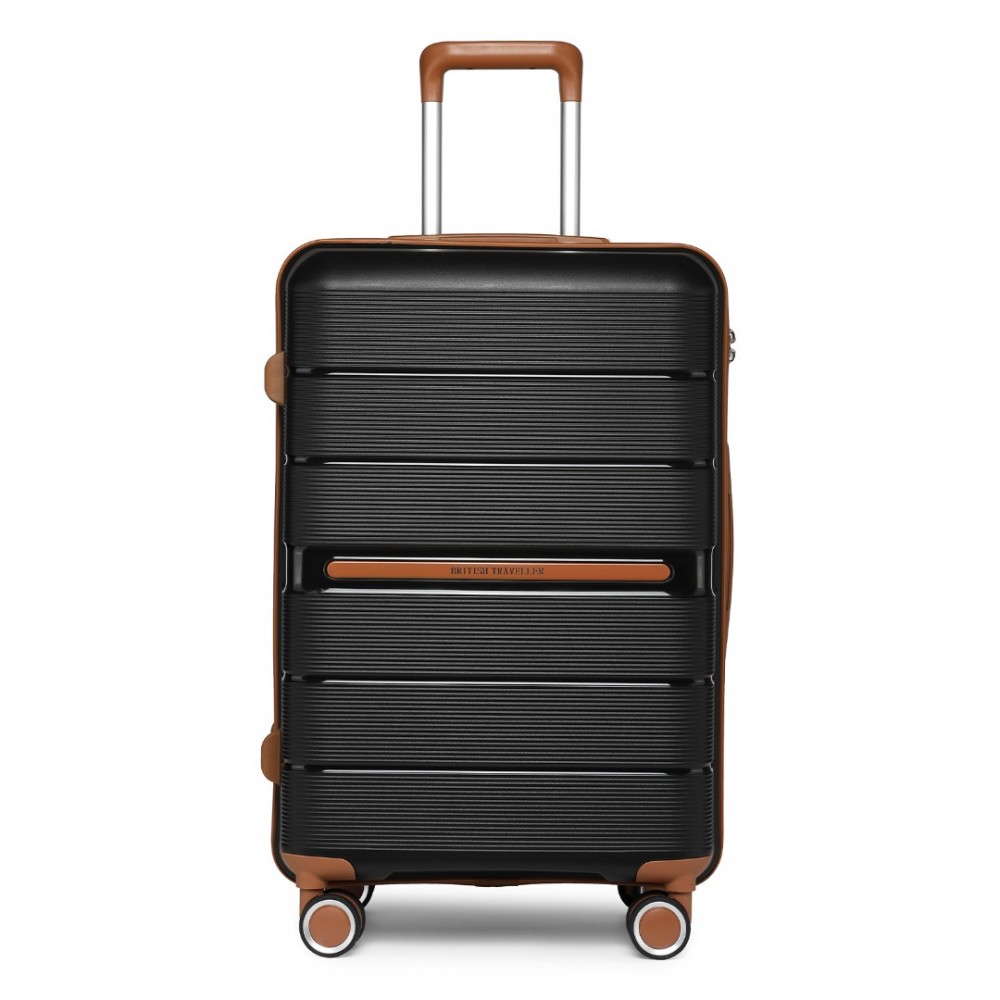 KONO British Traveller škrupinová batožina polypropylén - čierna - 60L