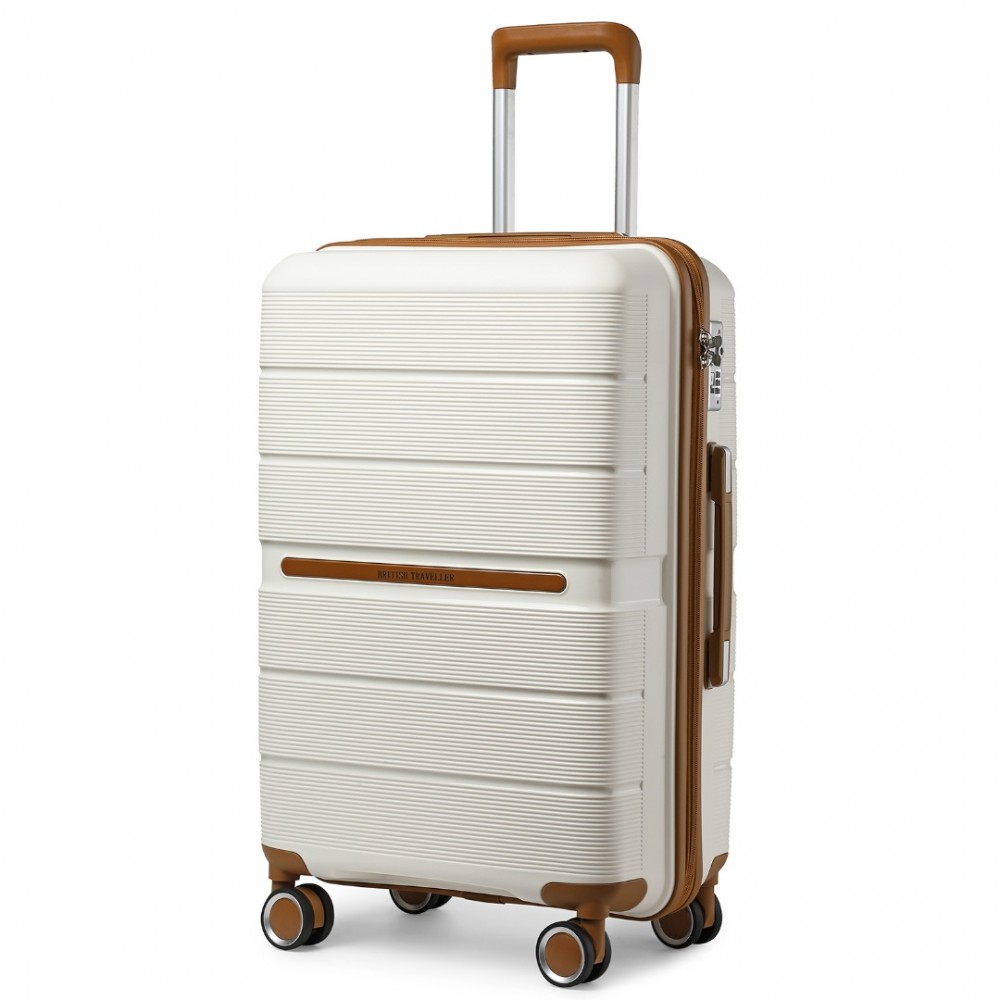 KONO British Traveller kabínová batožina polypropylén - krémová - 36L
