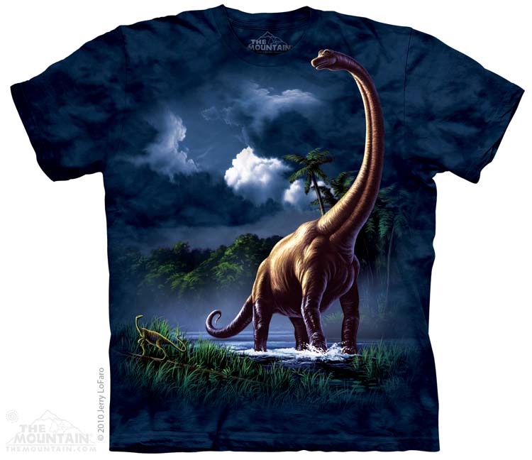 Pánske batikované tričko The Mountain - Brachiosaurus - modrá Veľkosť: S