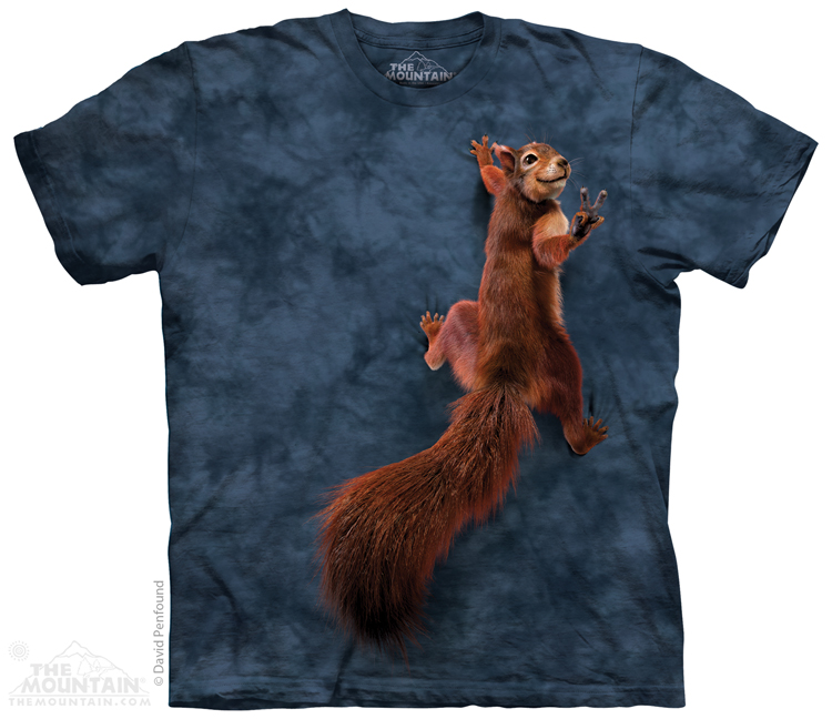 Pánske batikované tričko The Mountain - Peace Squirrel - modrá Veľkosť: M