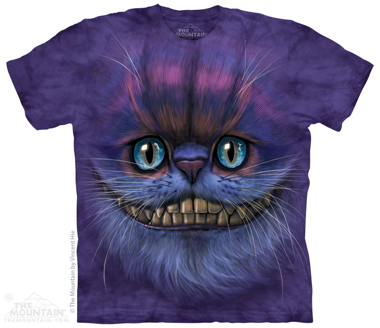 Pánske batikované tričko The Mountain - Big Face Cheshire Cat - fialová Veľkosť: XXXL