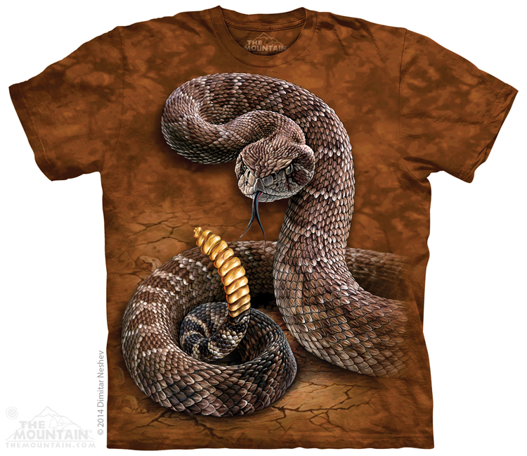 Pánske batikované tričko The Mountain - Rattlesnake - hnedé Veľkosť: XXL