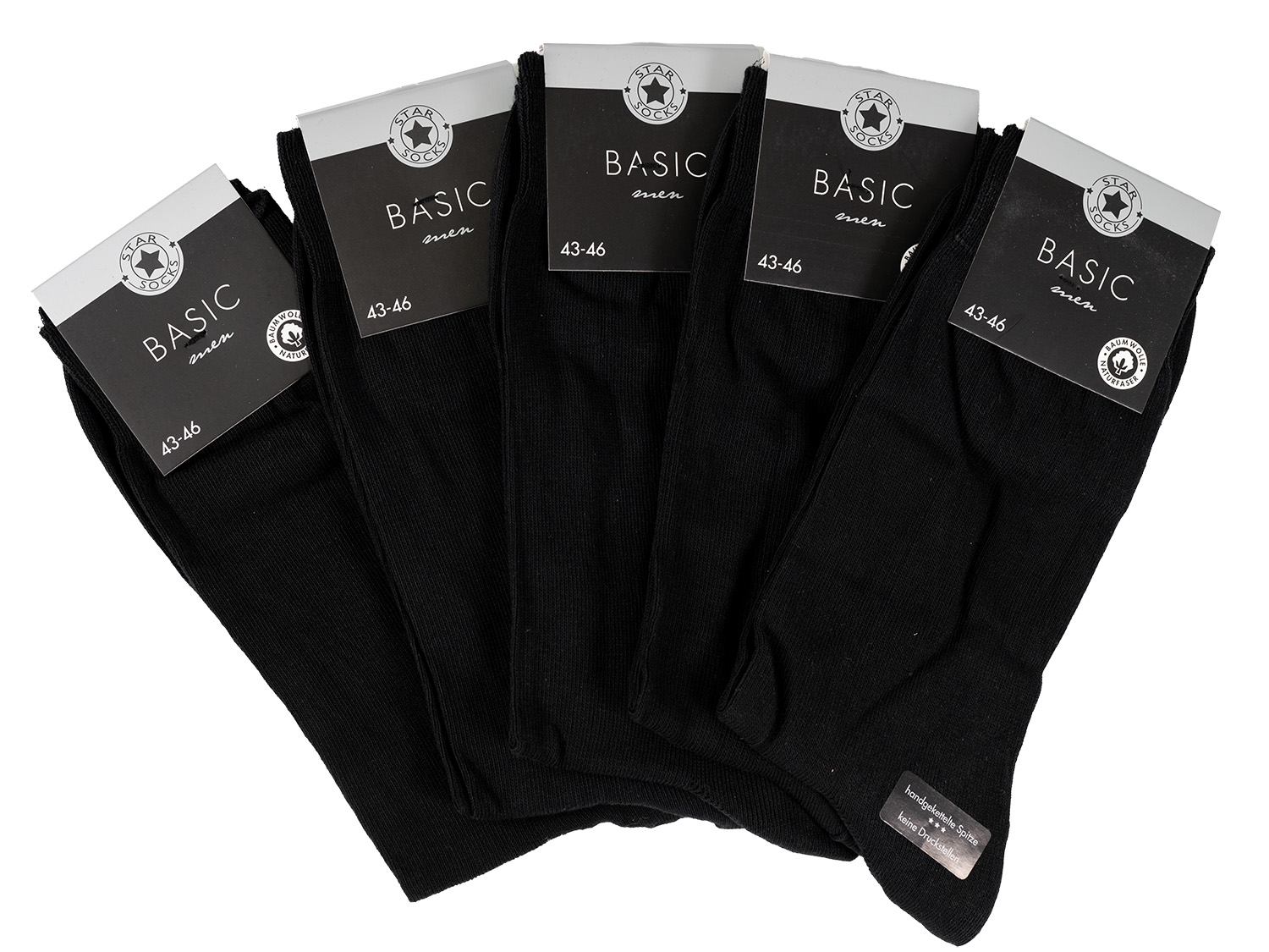 Star Socks Bavlnené ponožky SET 5 - pánske čierne Veľkosť: 39-42