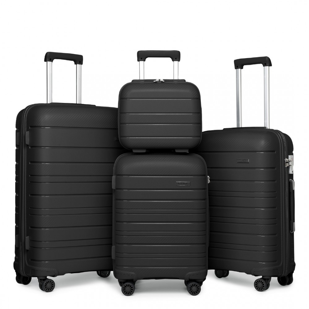 KONO set 4 kufrov Classic Collection - čierna -10L/39L/70L/103L