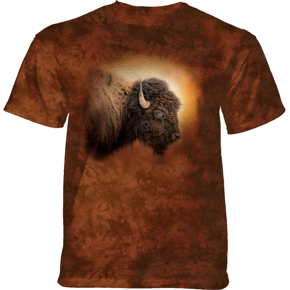 Pánske batikované tričko The Mountain - Bison Sunset - hnedá Veľkosť: XXXL