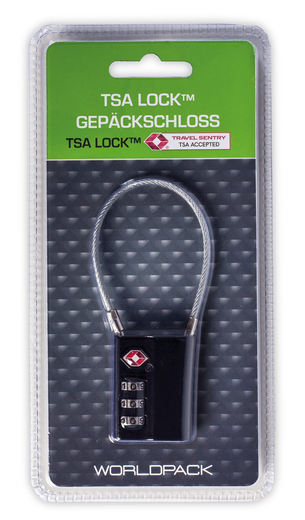 WORLDPACK TSA zámok na kufor a batožinu - čierny