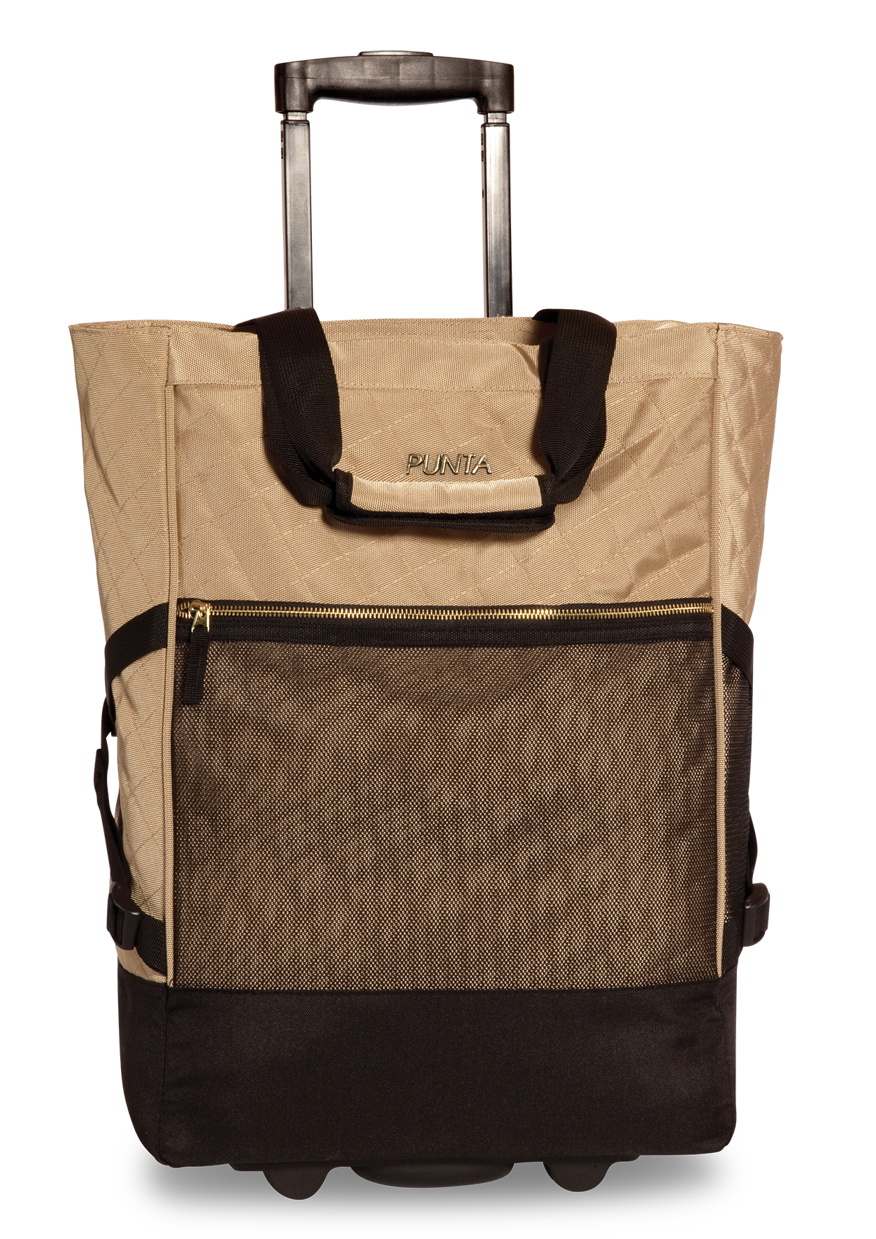 PUNTA Wheel Classy nákupná taška - béžovo-čierna 33L