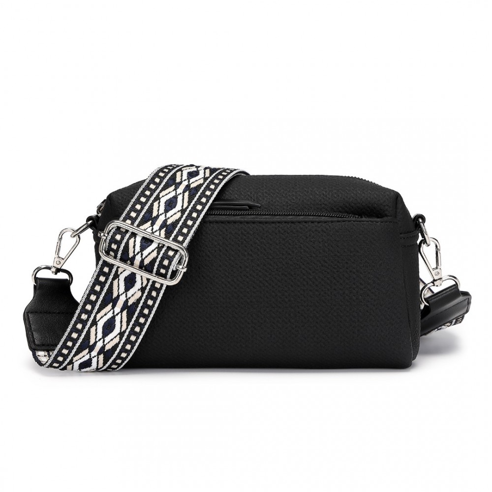 Miss Lulu Ethnic vodeodolná crossbody taška - čierna
