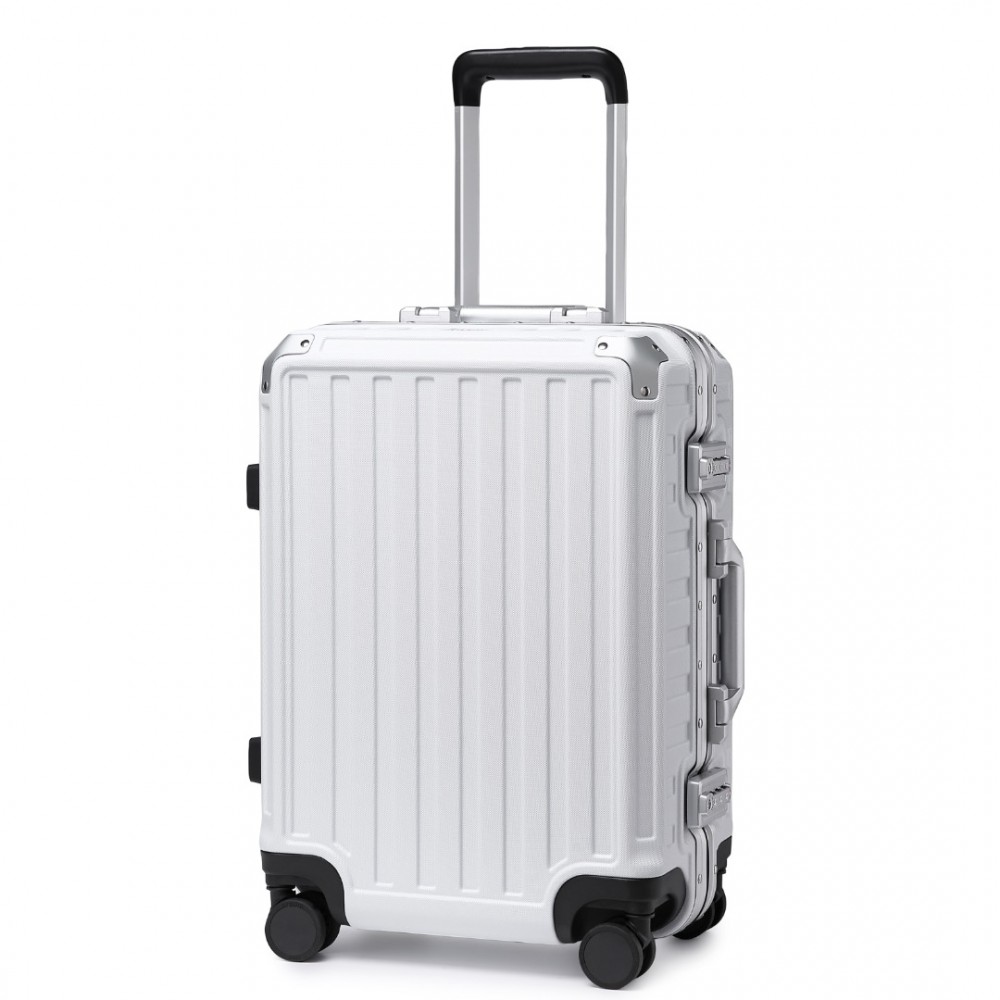 Supercase cestovný kufor s pevným hliníkovým rámom - biela - 42L